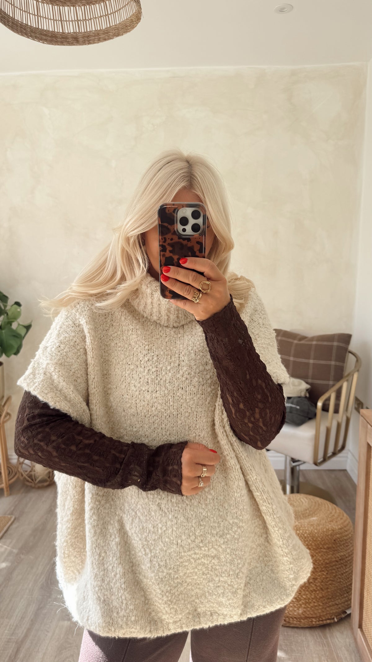 The Cosy Roll Neck Poncho