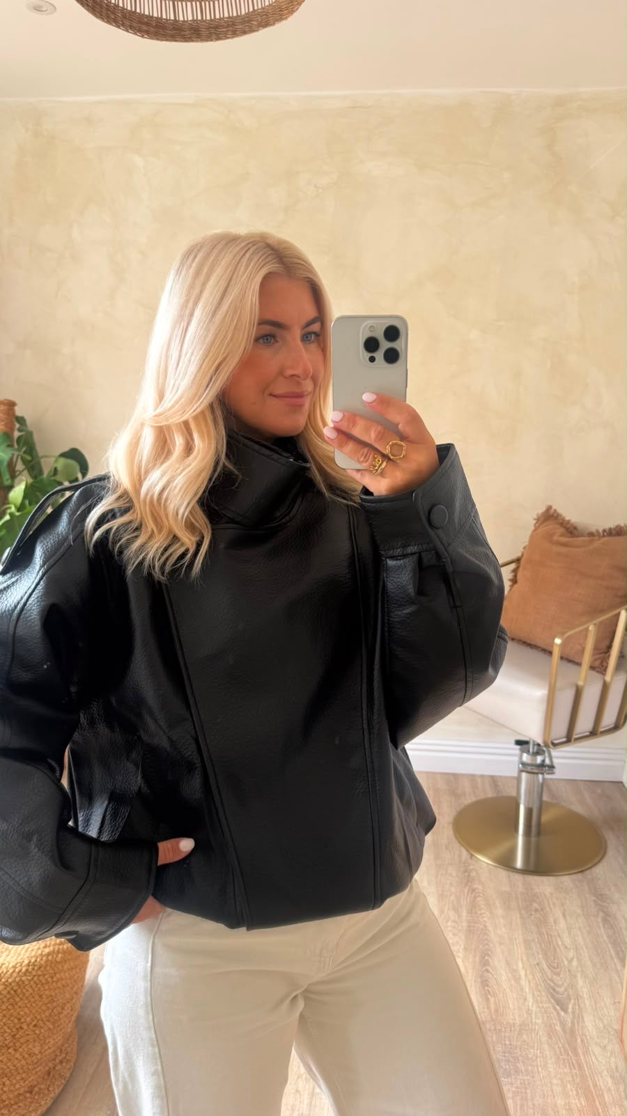 Frankie Faux Leather Jacket