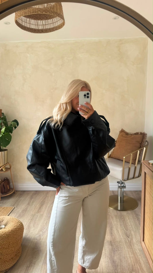 Frankie Faux Leather Jacket