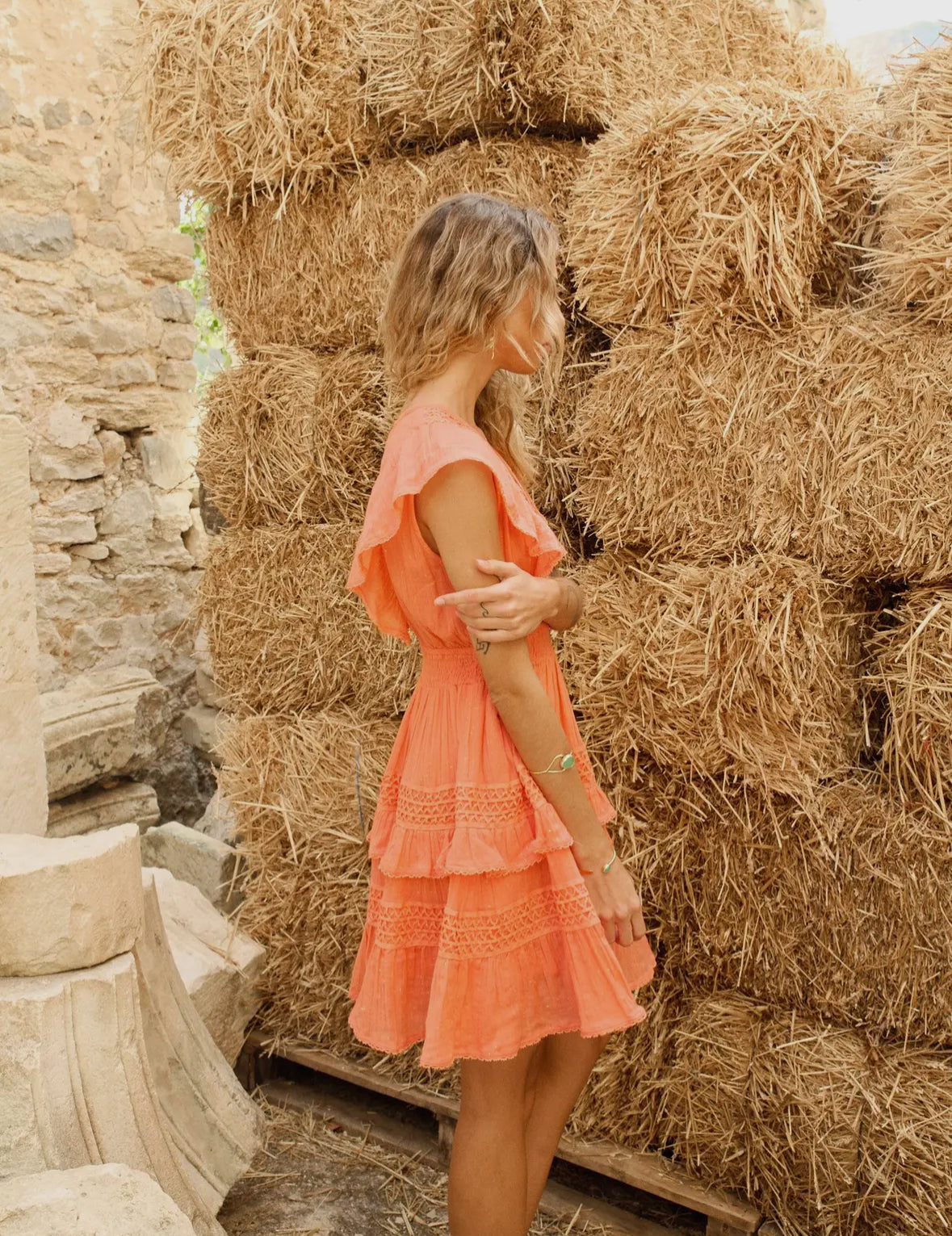 Piti Cuiti Azores Coral Short Dress
