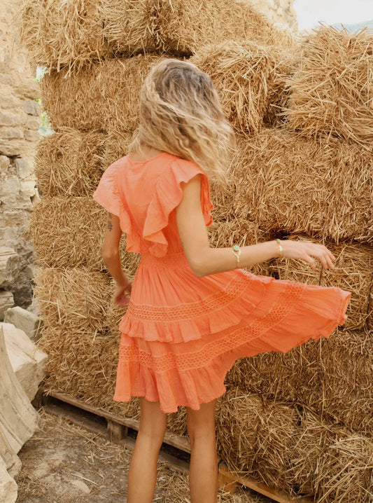 Piti Cuiti Azores Coral Short Dress